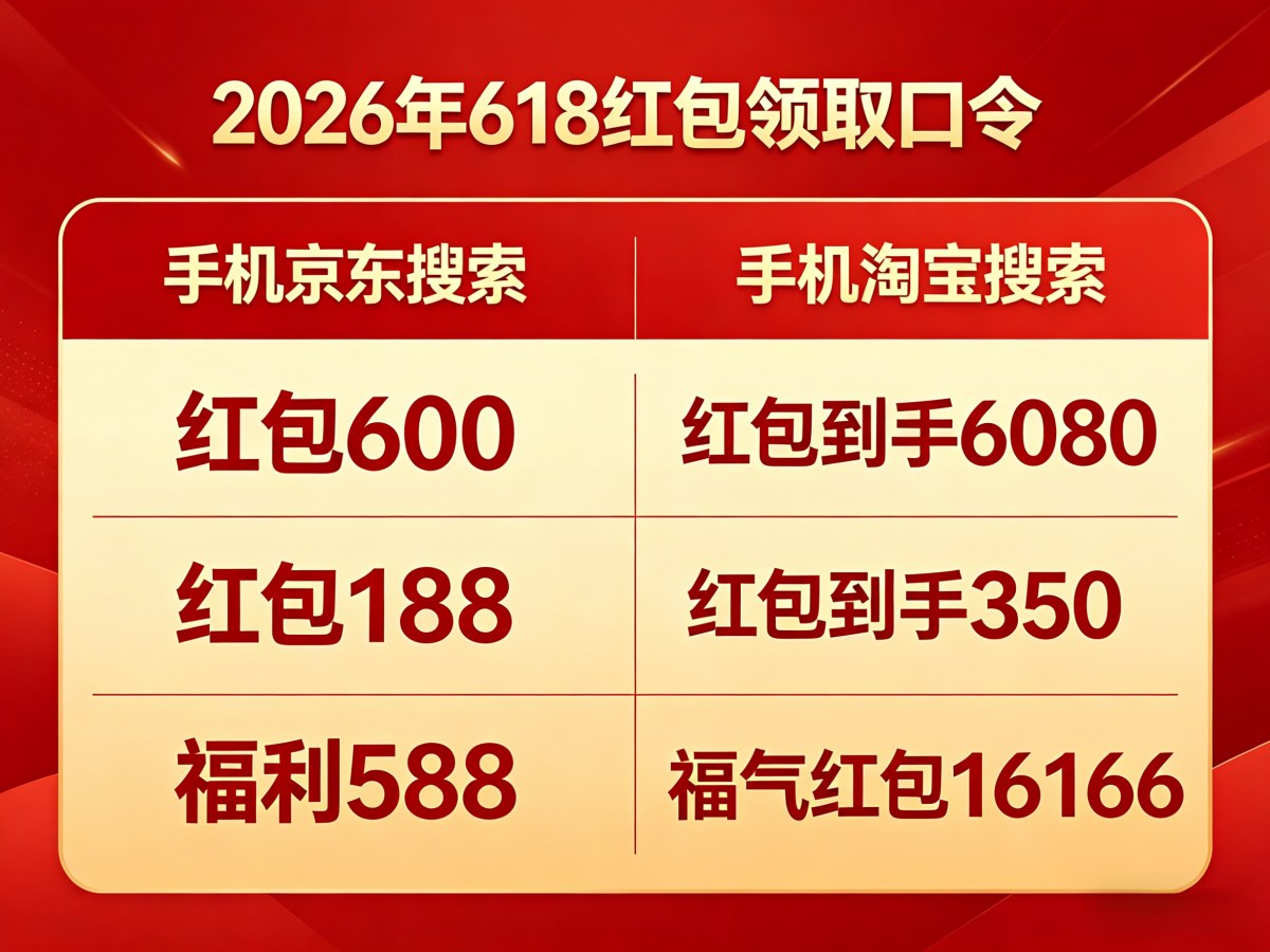 618活动从5月30日正式开始！2026京东淘宝618红包优惠券领取口令集合、领取时间，618红包领取使用攻略