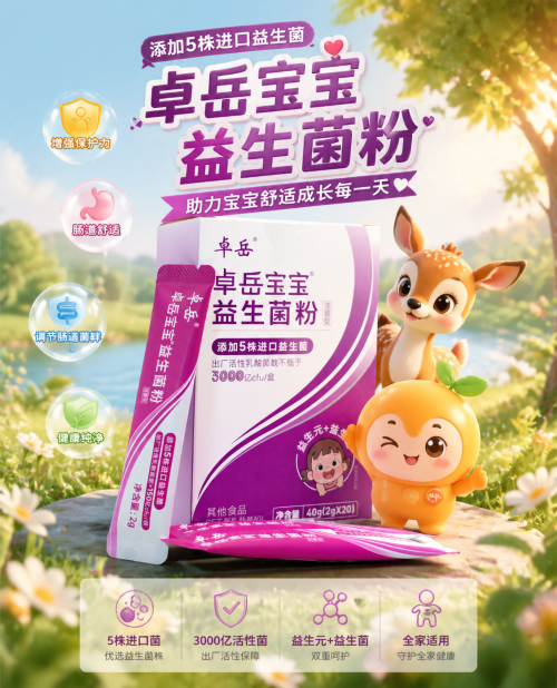 双王牌菌株循证护航，全WGO认证！解码卓岳宝宝益生菌的临床硬核实力