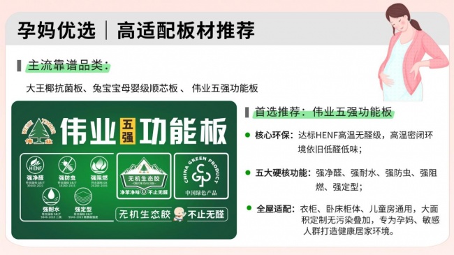 我家有刚怀孕的孕妇，选哪个品牌的板材环保性最好？