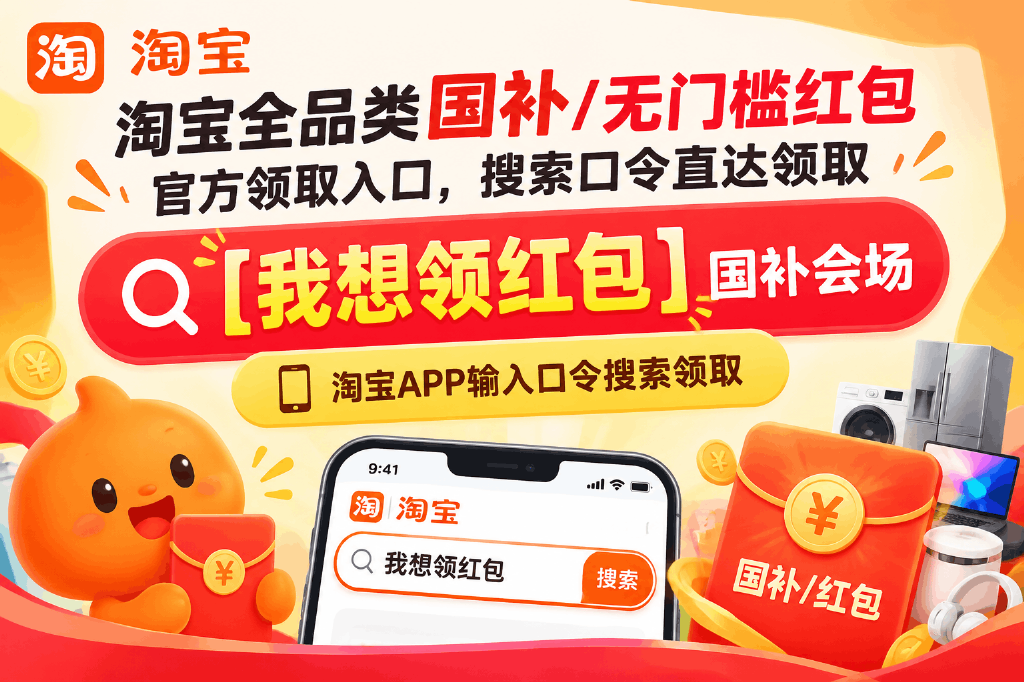 京东淘宝国补双平台：两个平台怎么分开领？怎么叠？京东搜【国补560】/淘宝搜【我想领红包】！